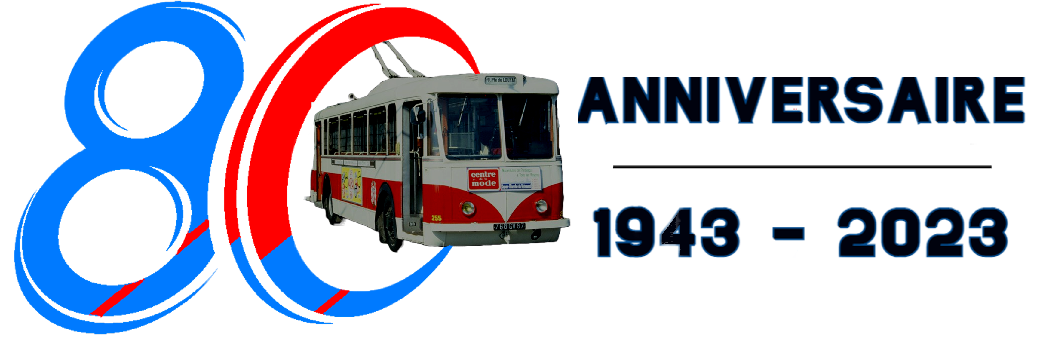 Logo anniversaire 80 ans du Trolleybus Limoges